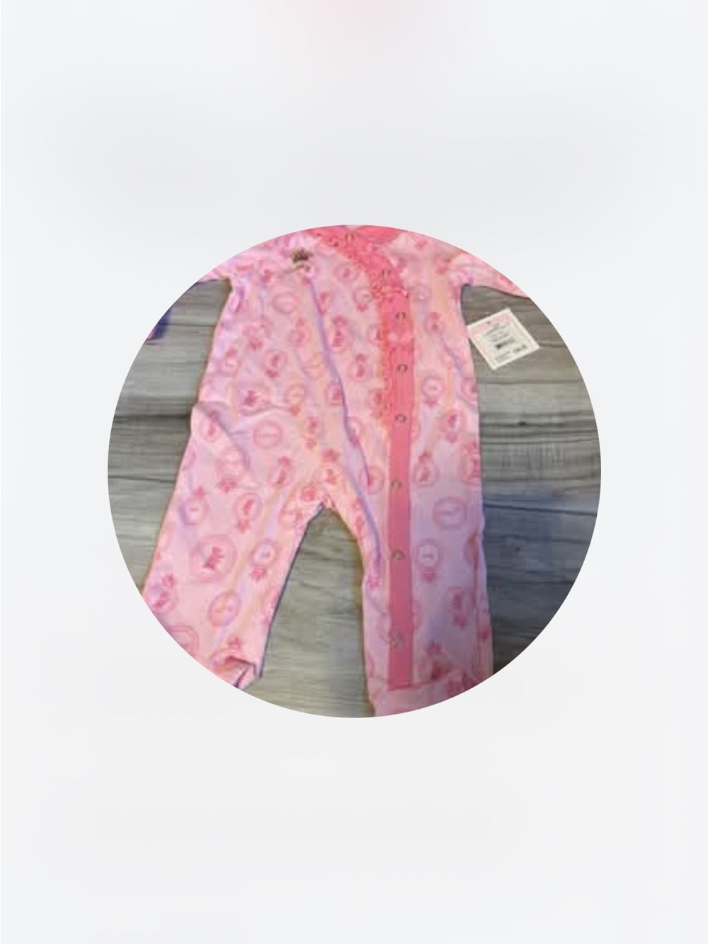 Juicy Couture Pink Printed Baby Footie One-Piece